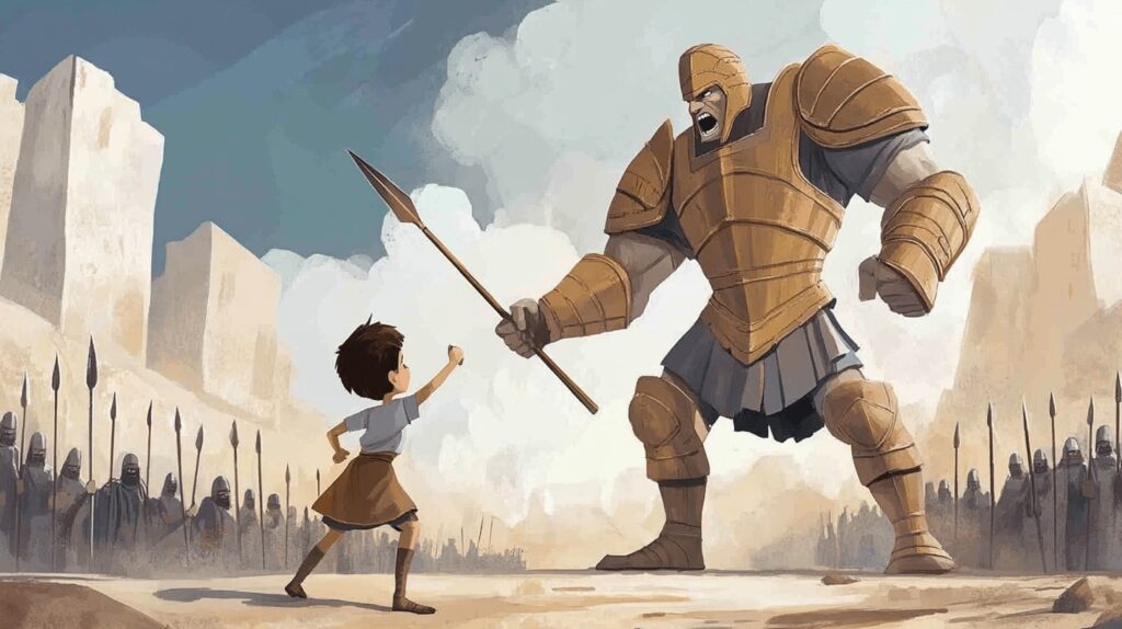 Mini quiz - David contre Goliath - histoire de la bible pour enfant-Minilek