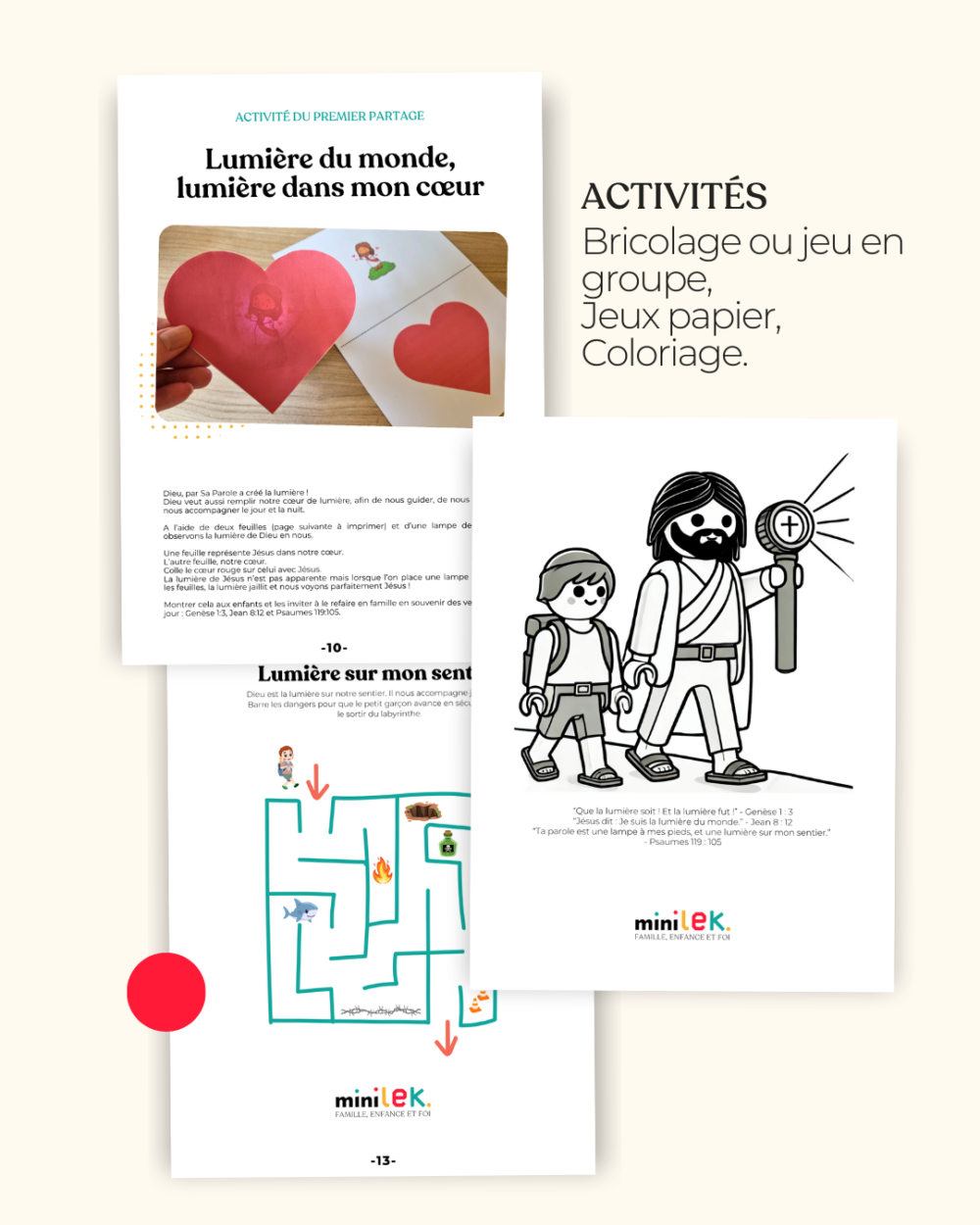 E-book chrétien - La bonne Terre - La création - 8 leçons ludiques pour enfants - éveil à la foi Minilek - histoires bibliques et application à la vie