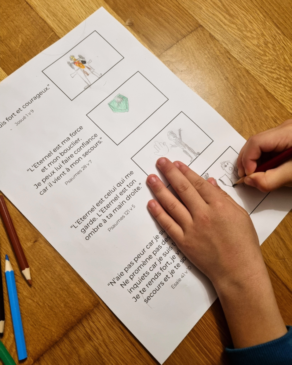 La peur - Versets bibliques pour enfant à illustrer – Image 3